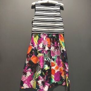 Taylor Striped Floral Sleeveless Dress